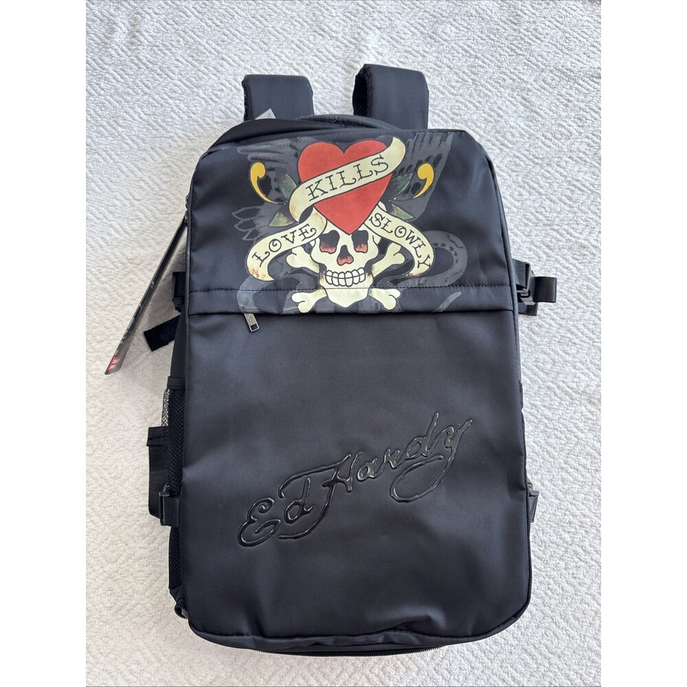 New Y2K Retro Ed Hardy Multi-Functional 2-in-1 Travel Backpack / Suitcase NWT